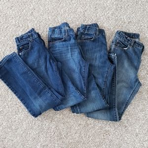 4 pairs boys' adjustable waist bootcut jeans